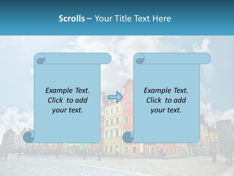 A Group Of Buildings With A Sky Background PowerPoint Template