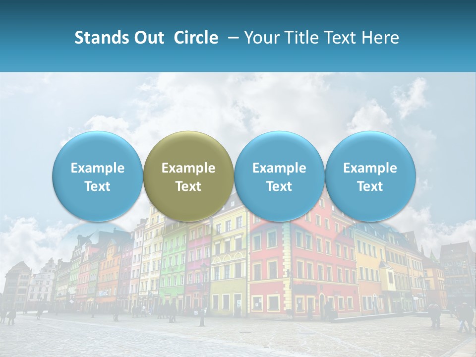 A Group Of Buildings With A Sky Background PowerPoint Template