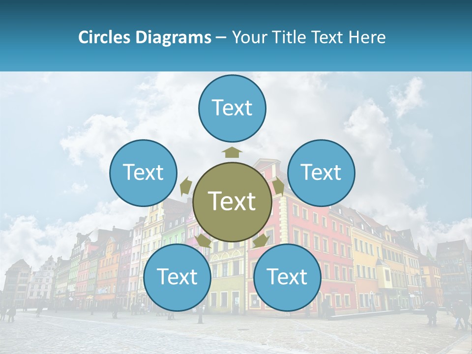 A Group Of Buildings With A Sky Background PowerPoint Template