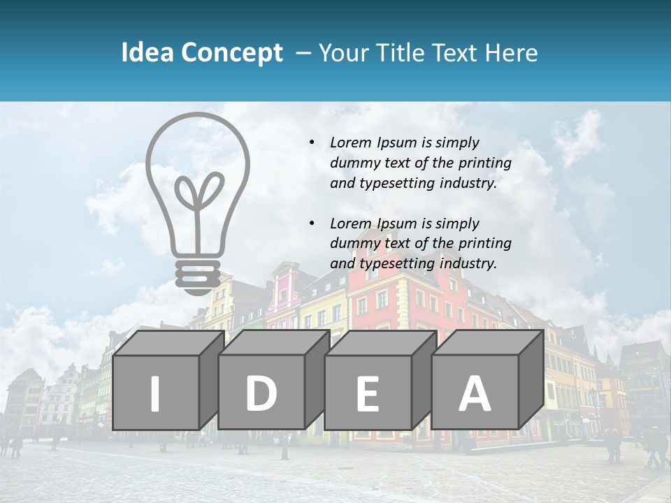 A Group Of Buildings With A Sky Background PowerPoint Template