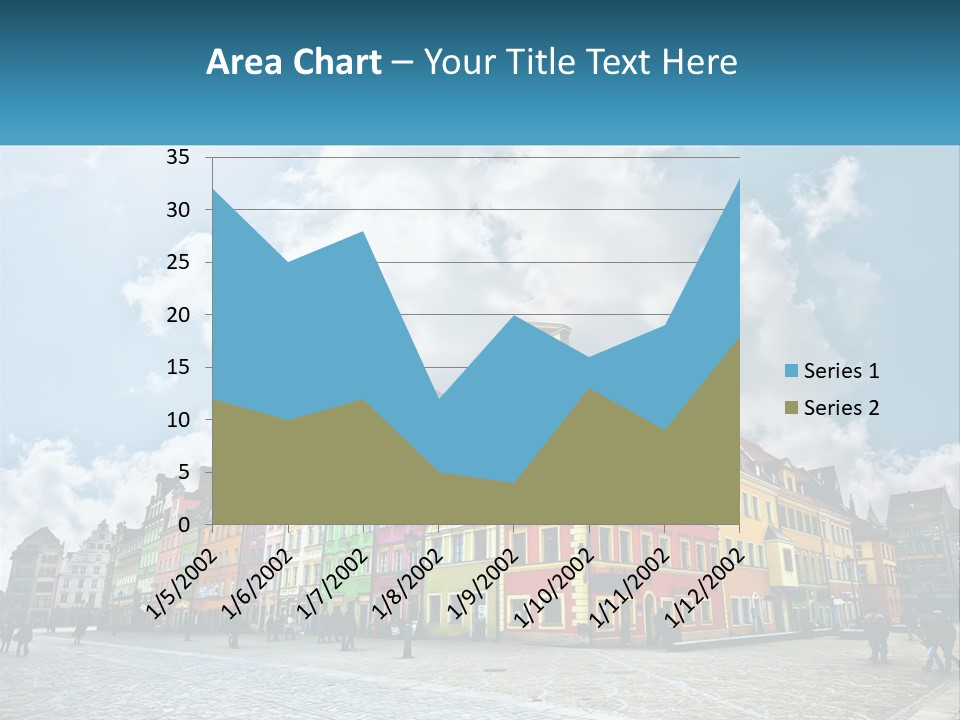 A Group Of Buildings With A Sky Background PowerPoint Template
