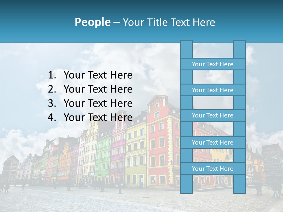 A Group Of Buildings With A Sky Background PowerPoint Template