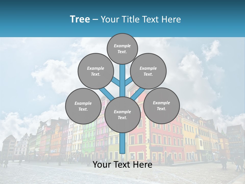 A Group Of Buildings With A Sky Background PowerPoint Template