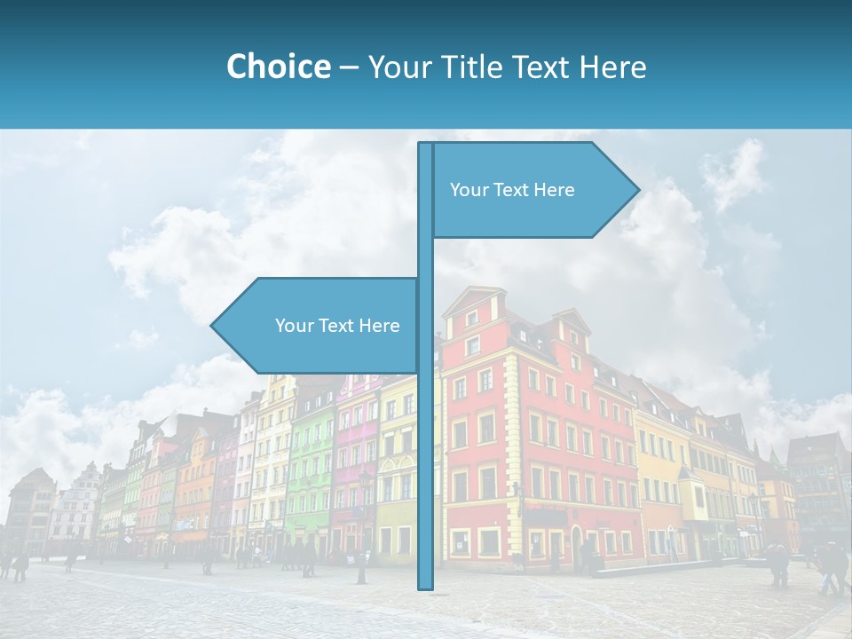 A Group Of Buildings With A Sky Background PowerPoint Template