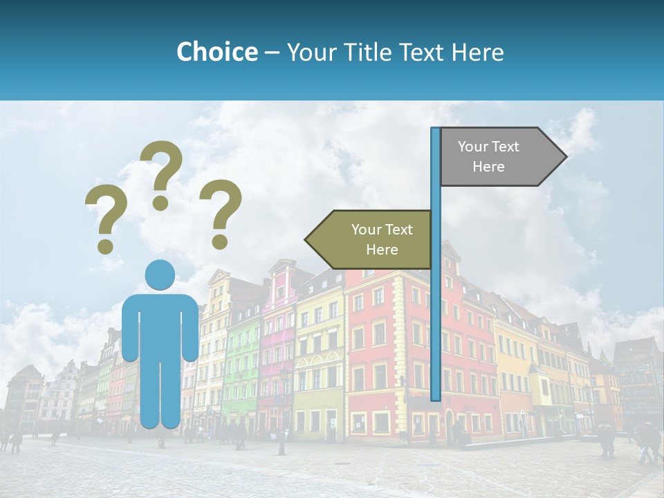 A Group Of Buildings With A Sky Background PowerPoint Template