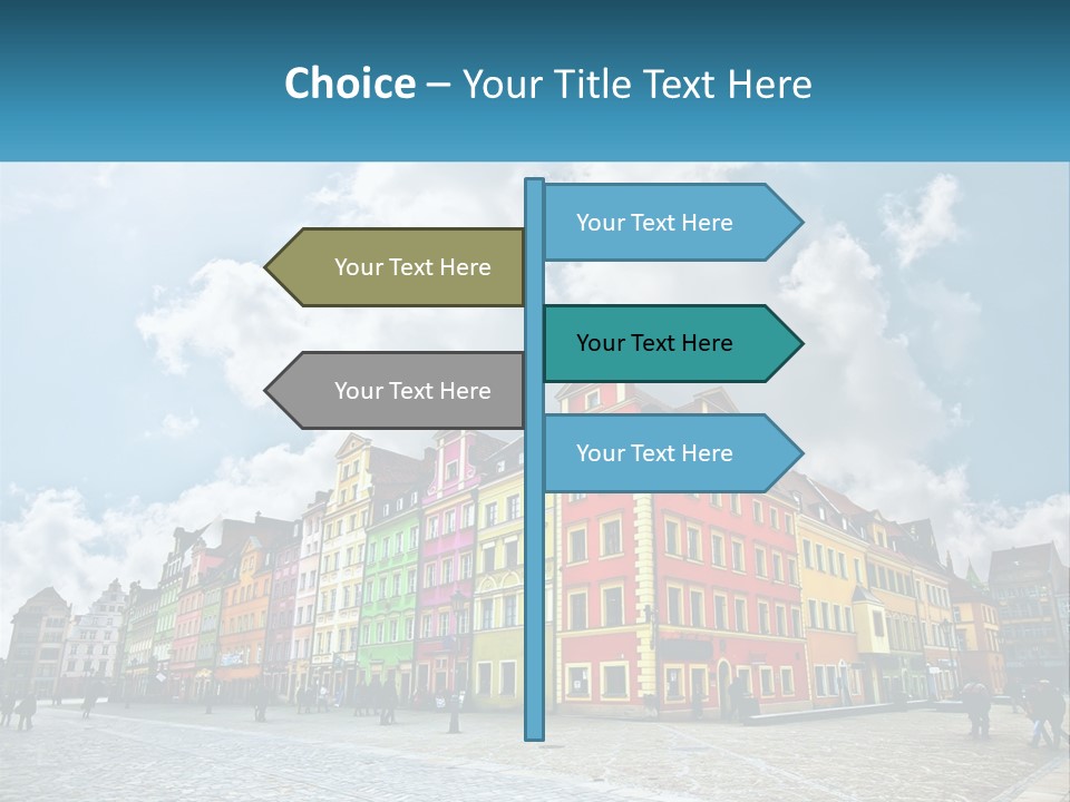 A Group Of Buildings With A Sky Background PowerPoint Template