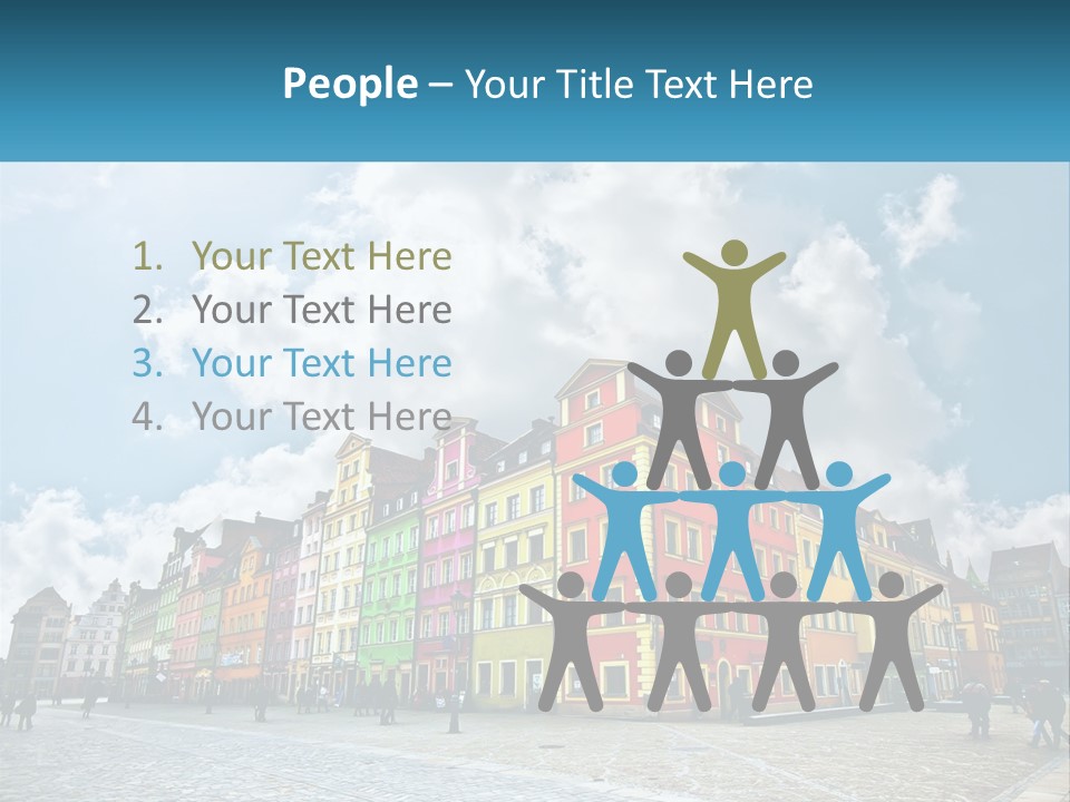 A Group Of Buildings With A Sky Background PowerPoint Template