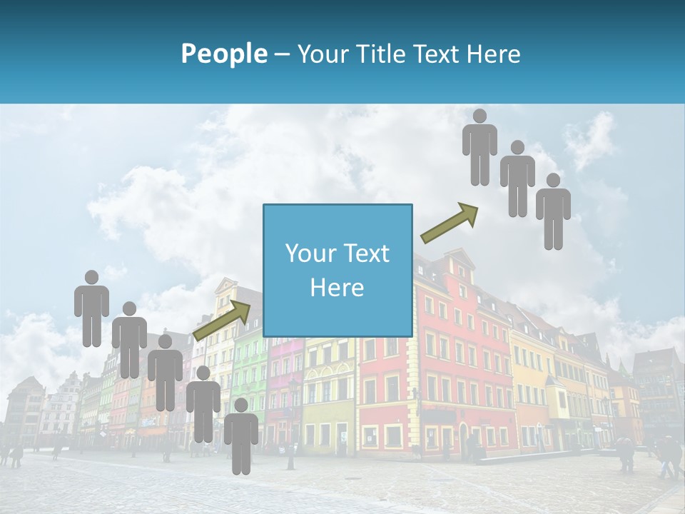 A Group Of Buildings With A Sky Background PowerPoint Template