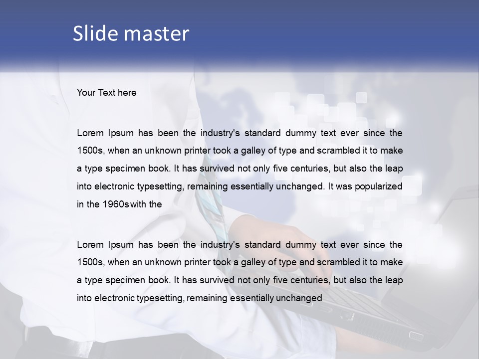 A Man In A White Shirt And Tie Holding A Laptop PowerPoint Template