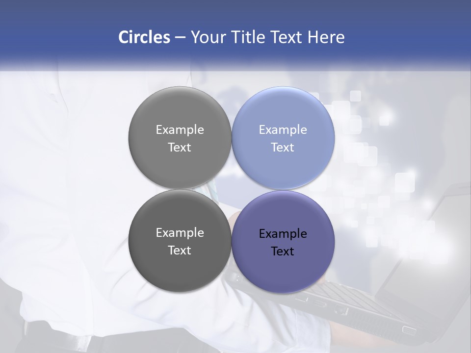 A Man In A White Shirt And Tie Holding A Laptop PowerPoint Template