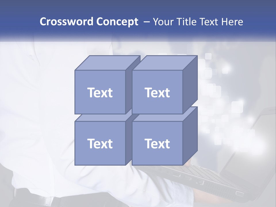 A Man In A White Shirt And Tie Holding A Laptop PowerPoint Template