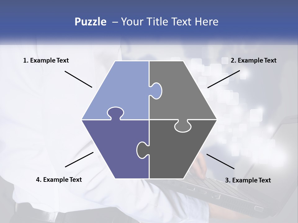 A Man In A White Shirt And Tie Holding A Laptop PowerPoint Template