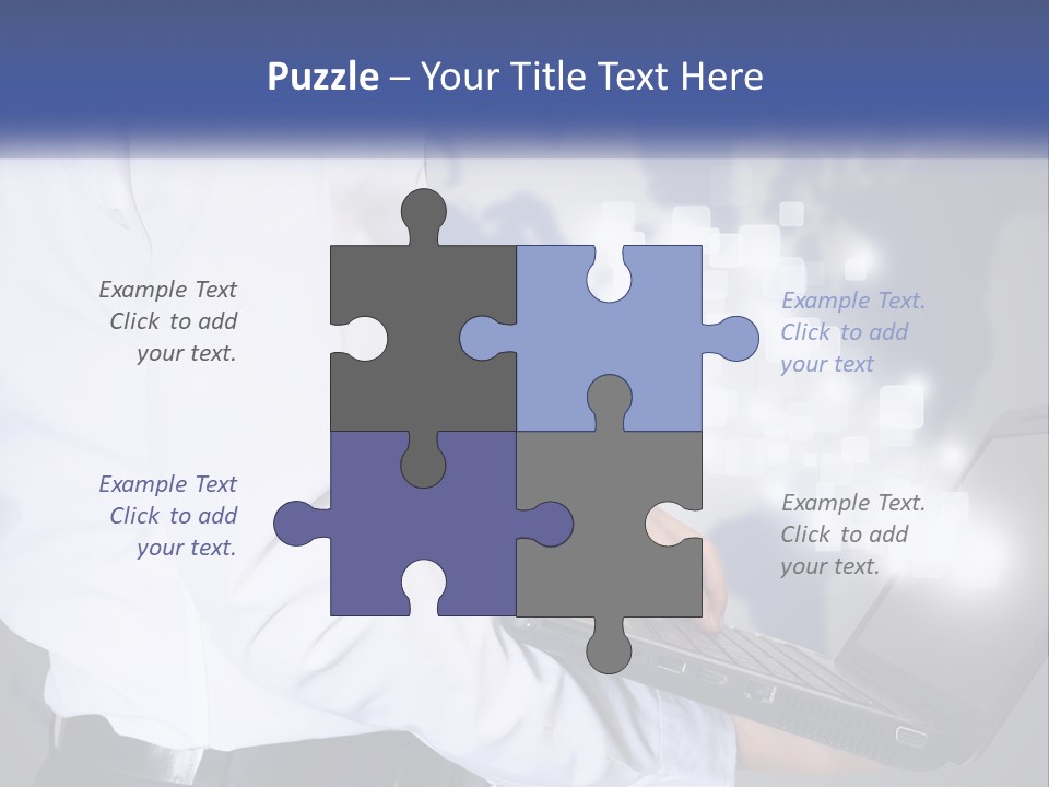 A Man In A White Shirt And Tie Holding A Laptop PowerPoint Template