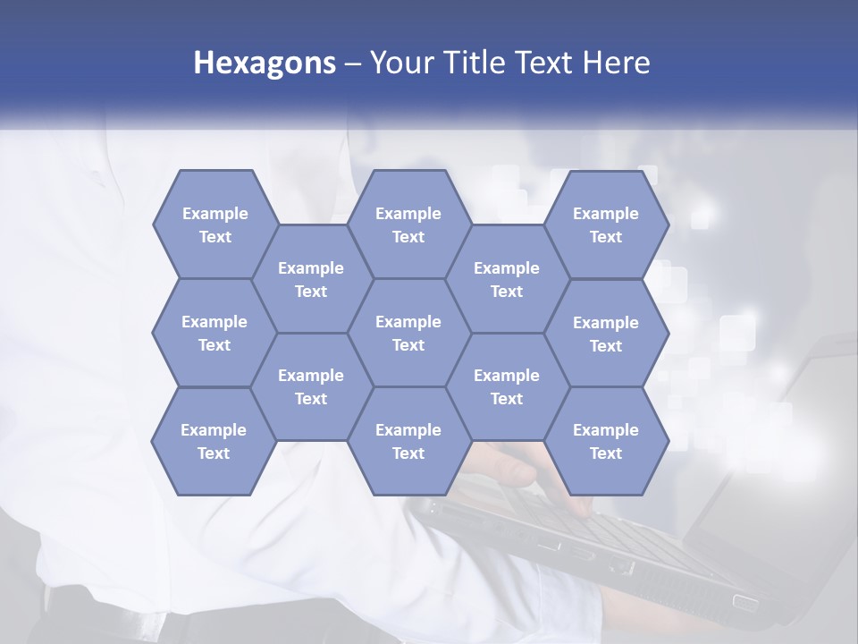 A Man In A White Shirt And Tie Holding A Laptop PowerPoint Template