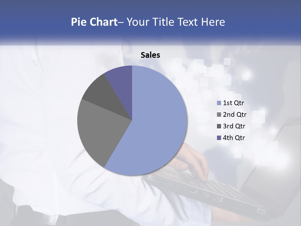 A Man In A White Shirt And Tie Holding A Laptop PowerPoint Template