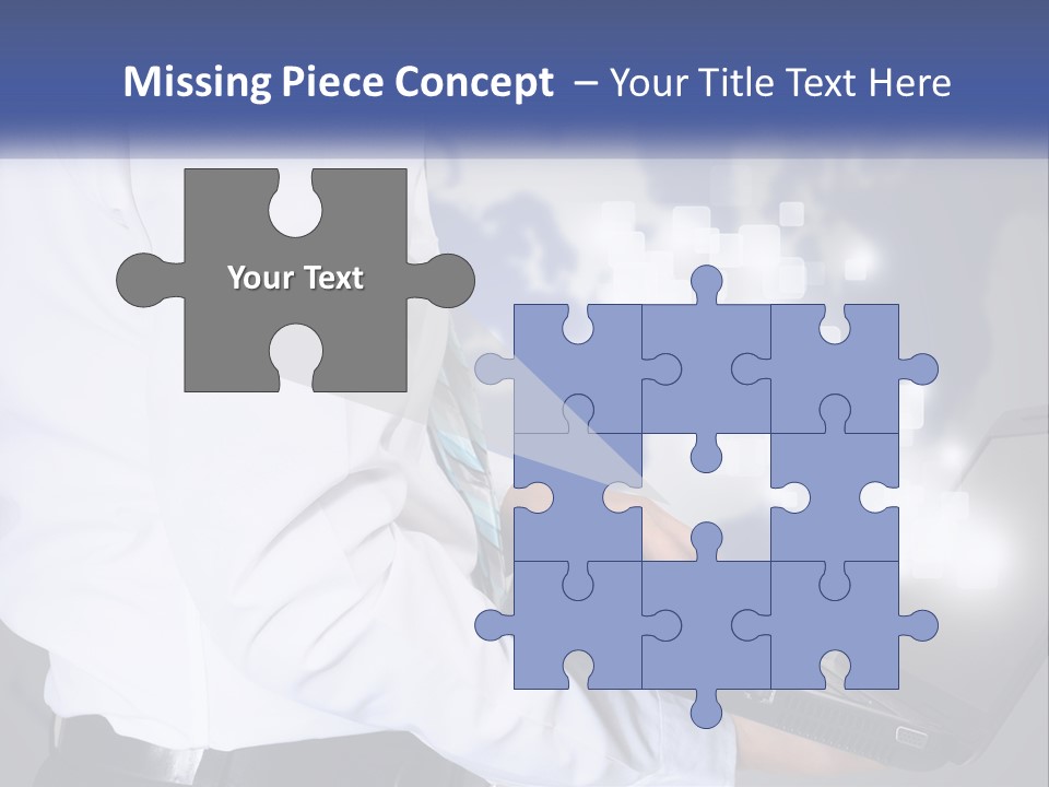 A Man In A White Shirt And Tie Holding A Laptop PowerPoint Template