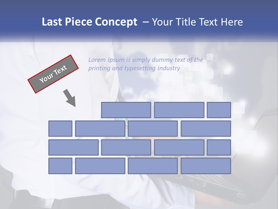 A Man In A White Shirt And Tie Holding A Laptop PowerPoint Template