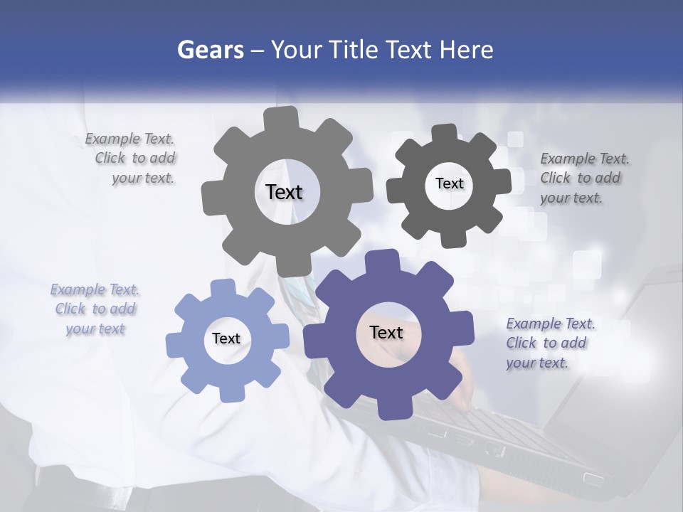 A Man In A White Shirt And Tie Holding A Laptop PowerPoint Template