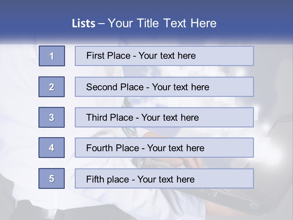 A Man In A White Shirt And Tie Holding A Laptop PowerPoint Template