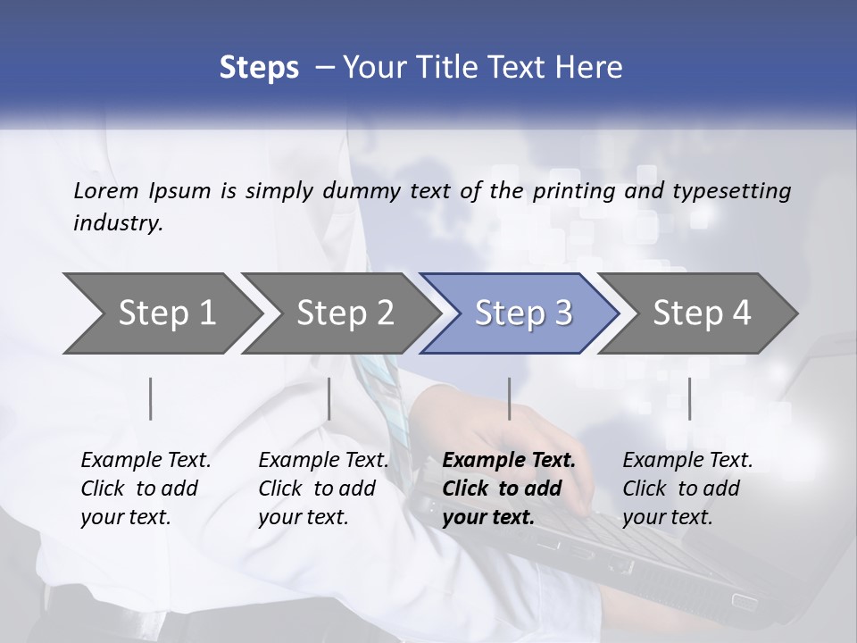 A Man In A White Shirt And Tie Holding A Laptop PowerPoint Template