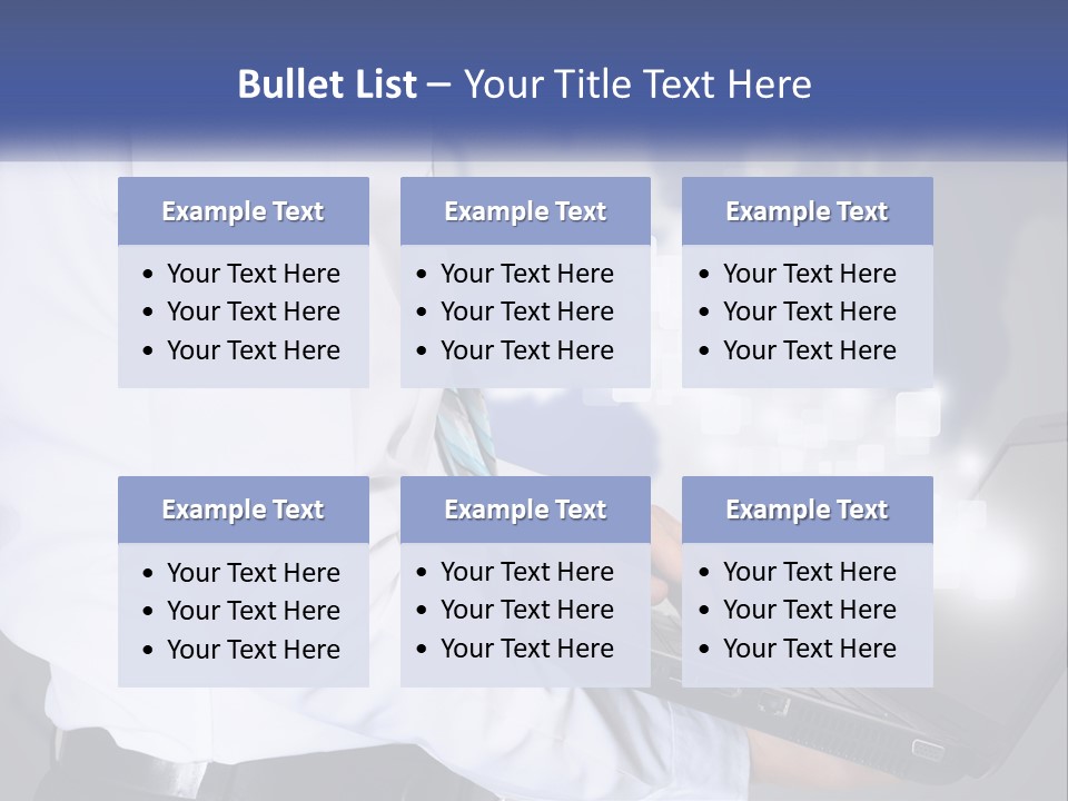 A Man In A White Shirt And Tie Holding A Laptop PowerPoint Template