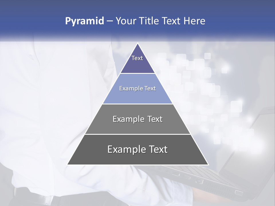 A Man In A White Shirt And Tie Holding A Laptop PowerPoint Template