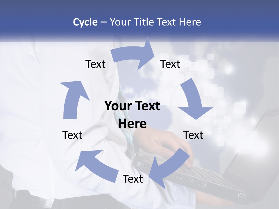 A Man In A White Shirt And Tie Holding A Laptop PowerPoint Template