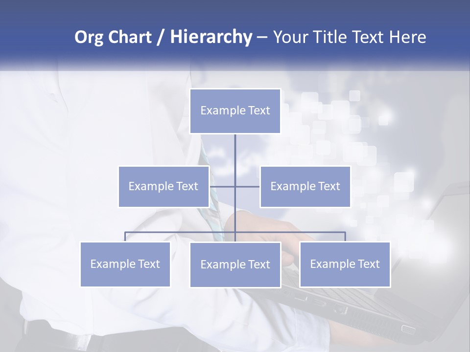 A Man In A White Shirt And Tie Holding A Laptop PowerPoint Template