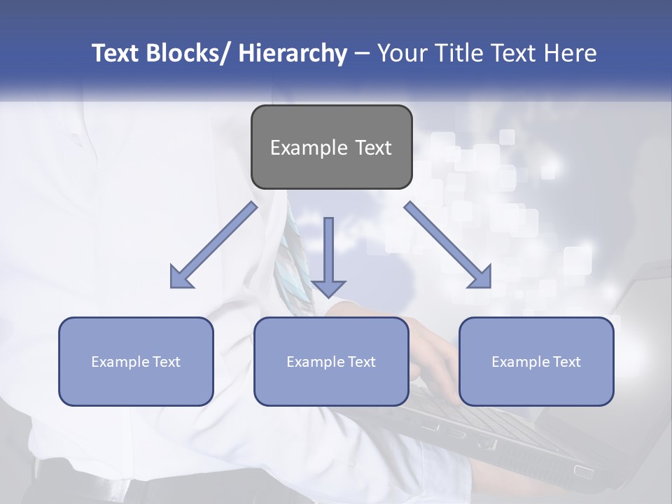 A Man In A White Shirt And Tie Holding A Laptop PowerPoint Template