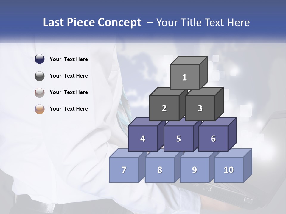 A Man In A White Shirt And Tie Holding A Laptop PowerPoint Template