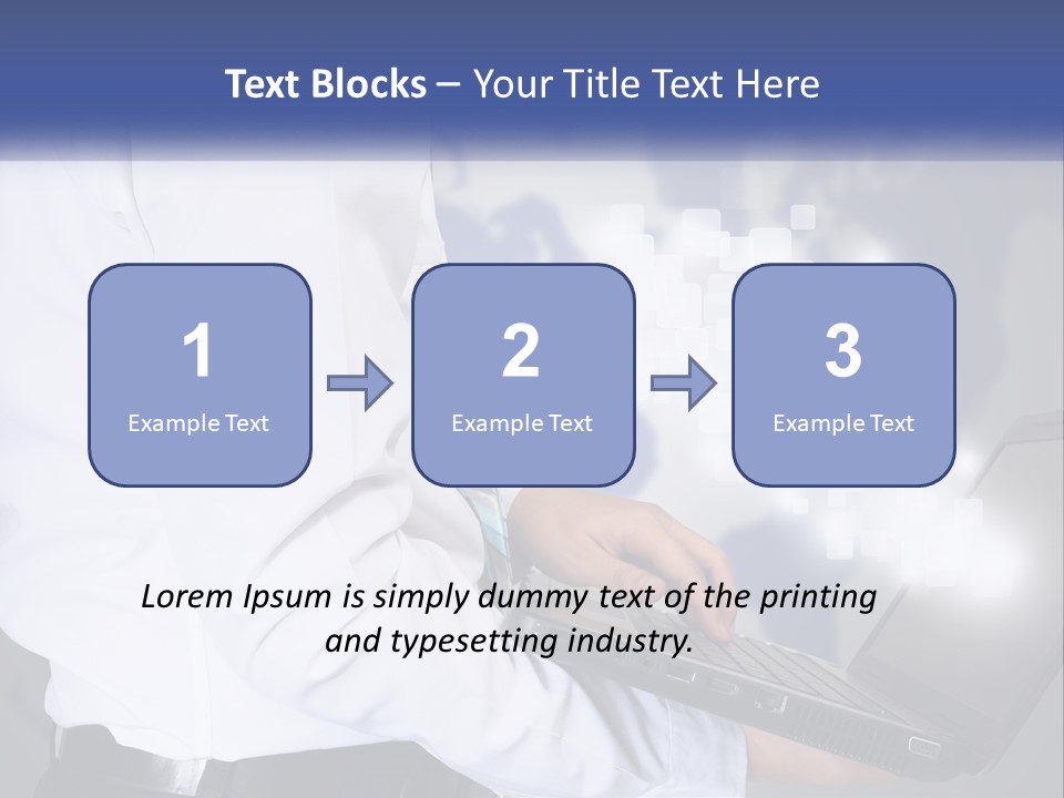 A Man In A White Shirt And Tie Holding A Laptop PowerPoint Template