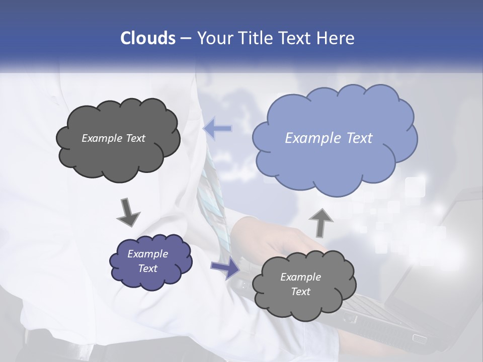 A Man In A White Shirt And Tie Holding A Laptop PowerPoint Template