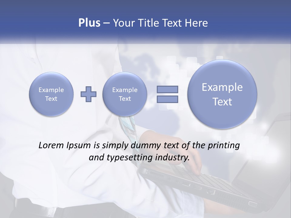 A Man In A White Shirt And Tie Holding A Laptop PowerPoint Template