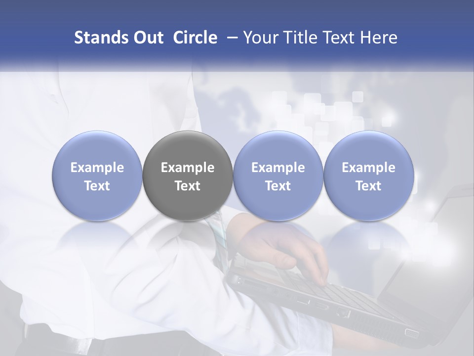 A Man In A White Shirt And Tie Holding A Laptop PowerPoint Template