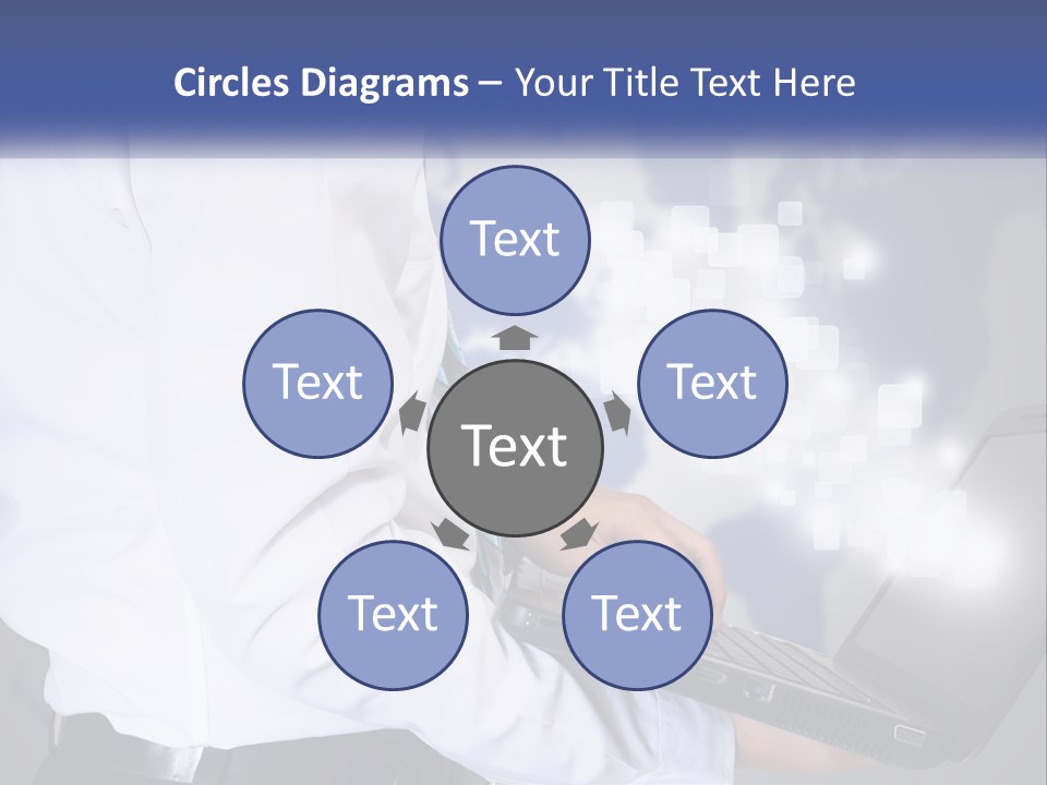 A Man In A White Shirt And Tie Holding A Laptop PowerPoint Template