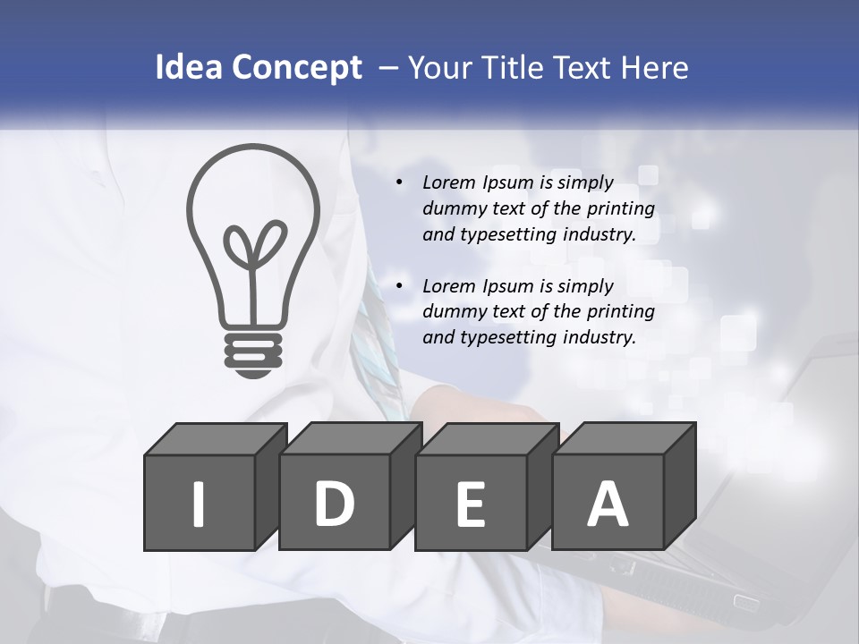 A Man In A White Shirt And Tie Holding A Laptop PowerPoint Template