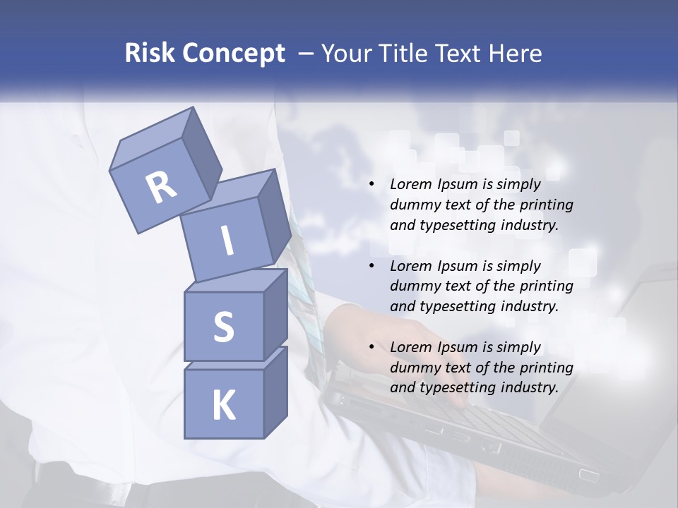 A Man In A White Shirt And Tie Holding A Laptop PowerPoint Template