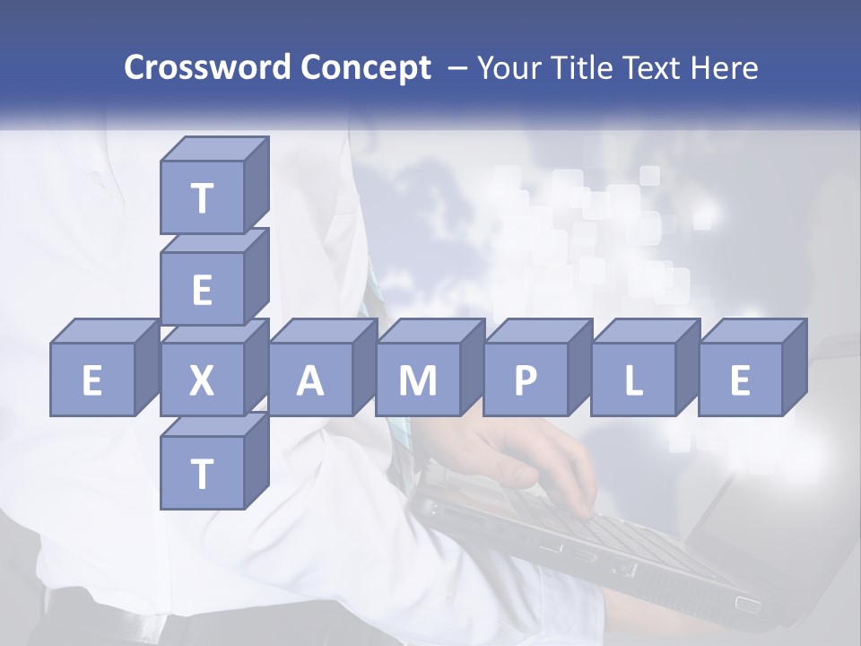 A Man In A White Shirt And Tie Holding A Laptop PowerPoint Template