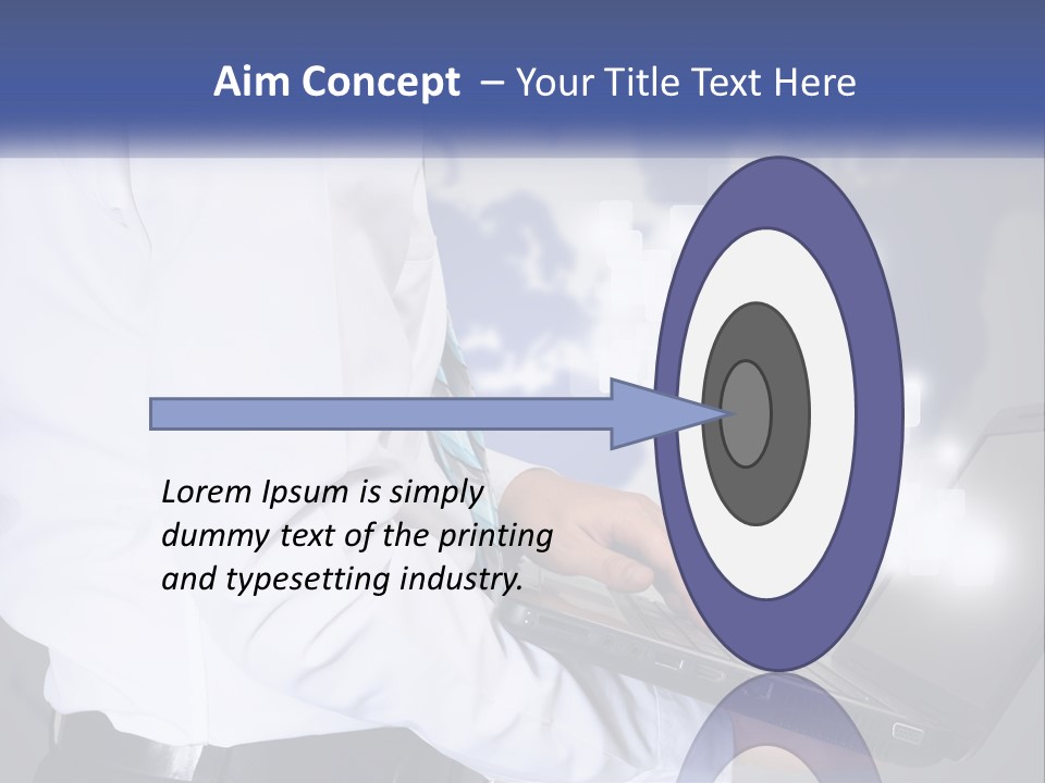 A Man In A White Shirt And Tie Holding A Laptop PowerPoint Template