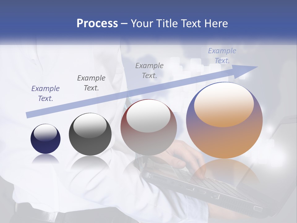 A Man In A White Shirt And Tie Holding A Laptop PowerPoint Template