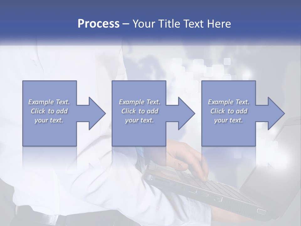 A Man In A White Shirt And Tie Holding A Laptop PowerPoint Template