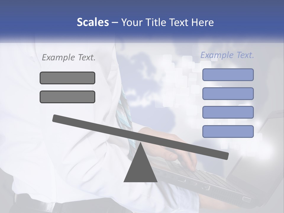 A Man In A White Shirt And Tie Holding A Laptop PowerPoint Template