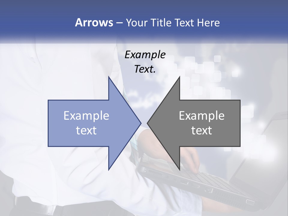 A Man In A White Shirt And Tie Holding A Laptop PowerPoint Template