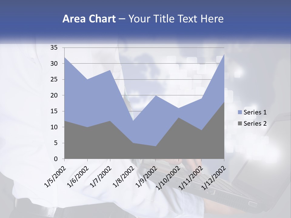 A Man In A White Shirt And Tie Holding A Laptop PowerPoint Template