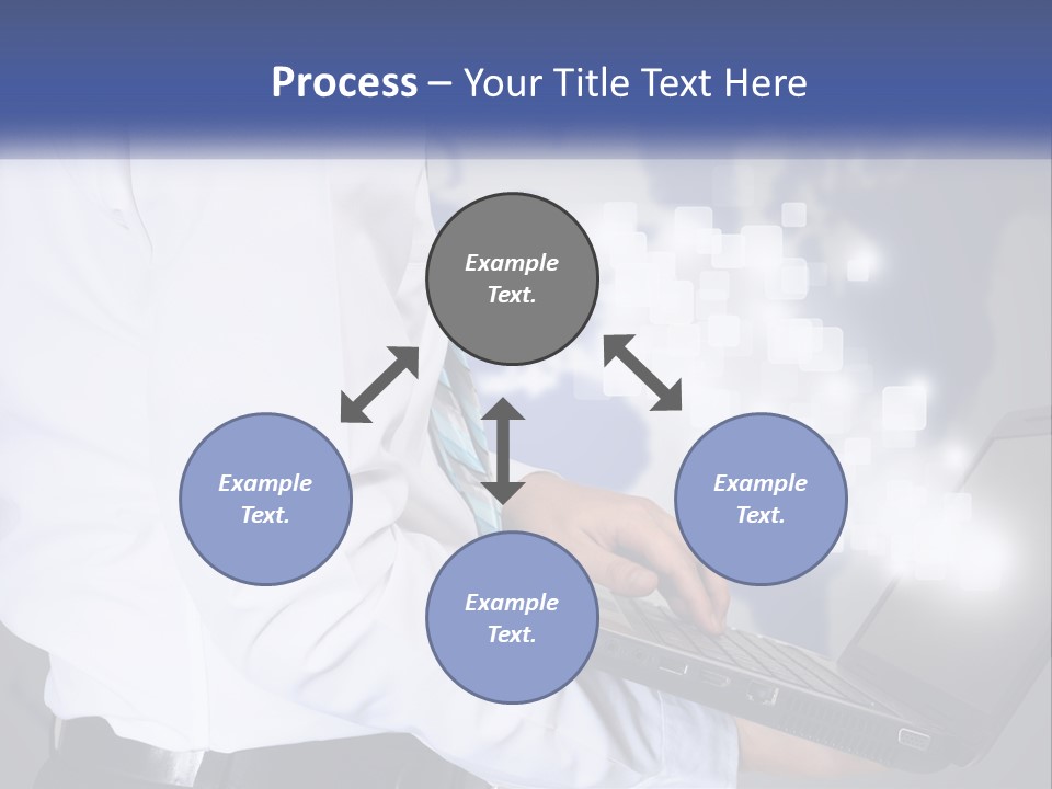 A Man In A White Shirt And Tie Holding A Laptop PowerPoint Template