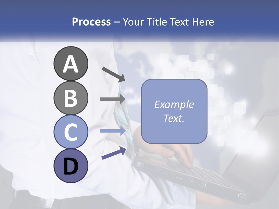 A Man In A White Shirt And Tie Holding A Laptop PowerPoint Template
