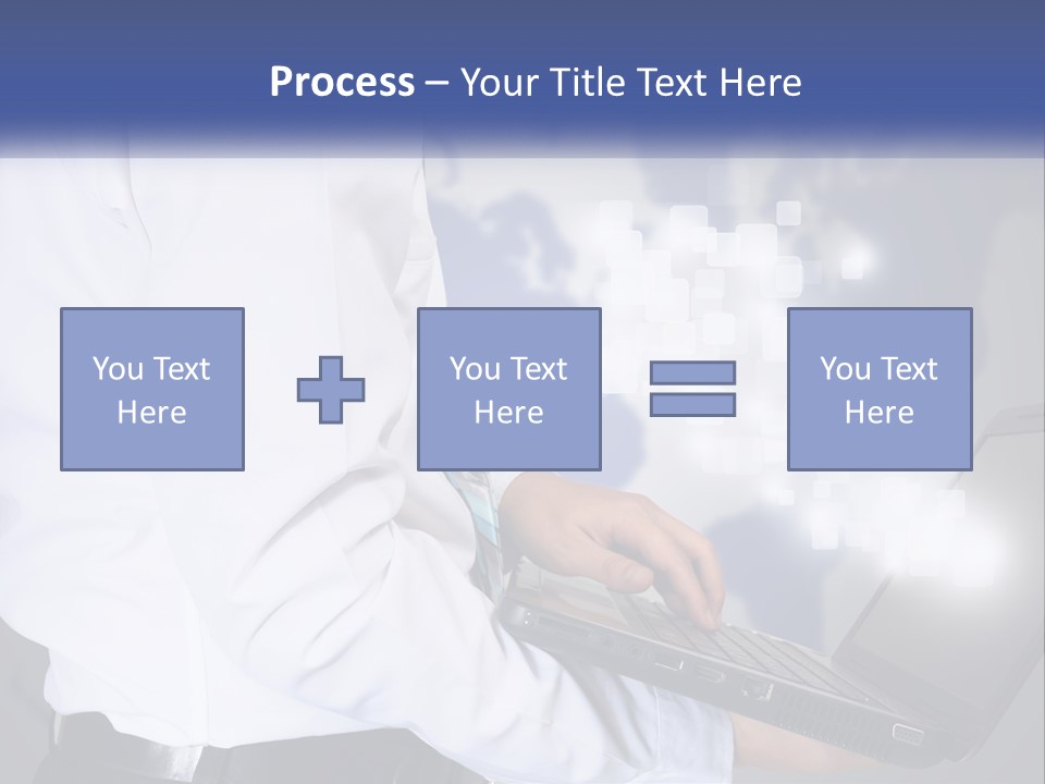 A Man In A White Shirt And Tie Holding A Laptop PowerPoint Template