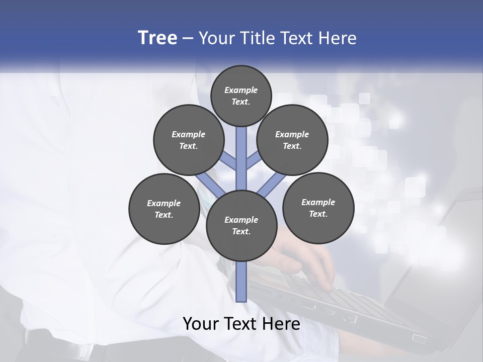 A Man In A White Shirt And Tie Holding A Laptop PowerPoint Template