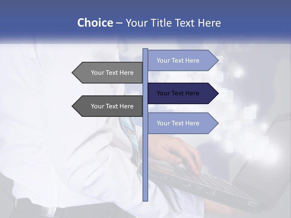 A Man In A White Shirt And Tie Holding A Laptop PowerPoint Template