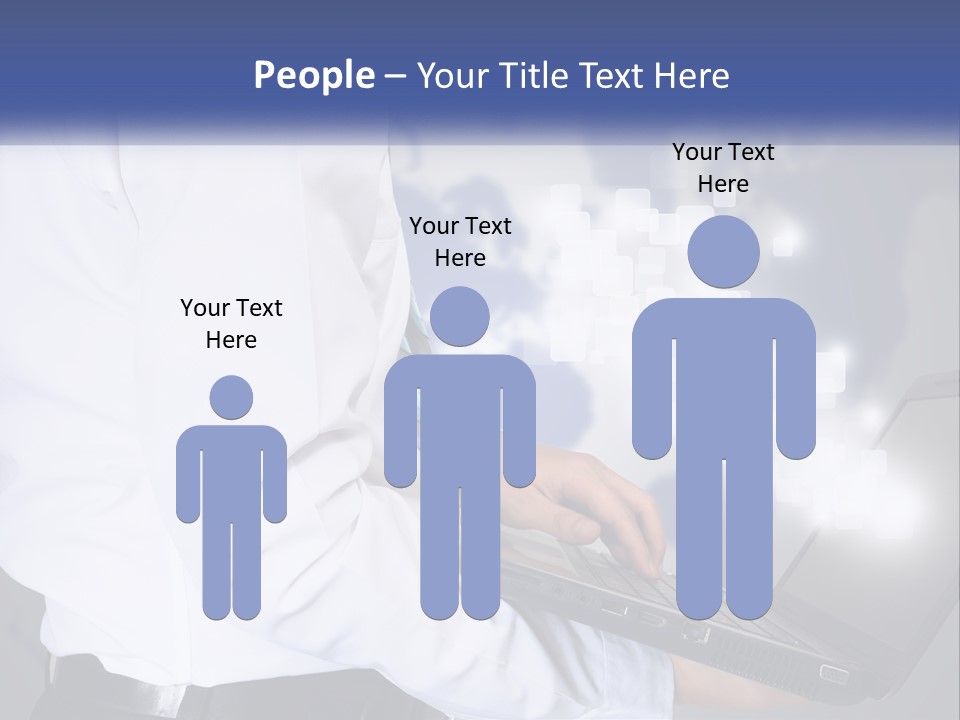 A Man In A White Shirt And Tie Holding A Laptop PowerPoint Template